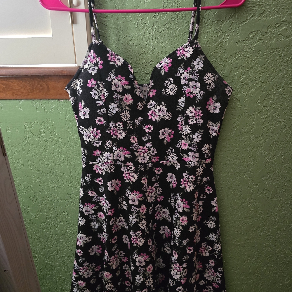 Floral Black and Pink Dress